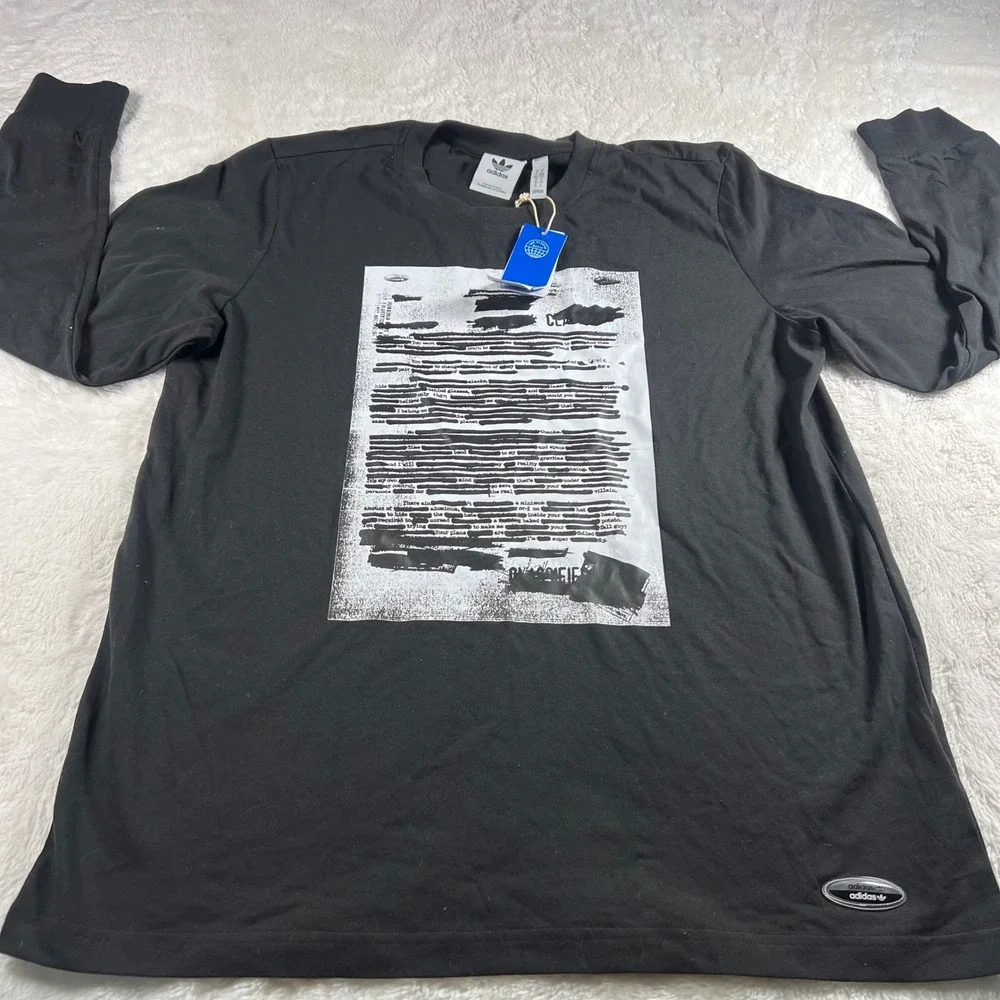 Adidas Originals Men's Black‎ Long Sleeve Graphic T-Shirt HC9466 Size Large NWT